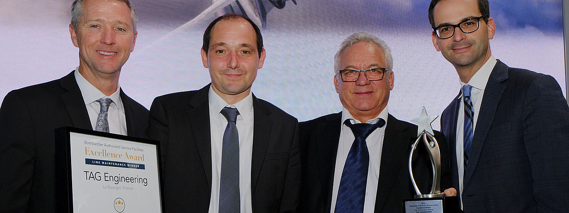 TAG Aviation’s Le Bourget Maintenance Service Centre Receives Bombardier Business Aircraft Authorized Service Facility (ASF) Line Maintenance Excellence Award for the Second Year